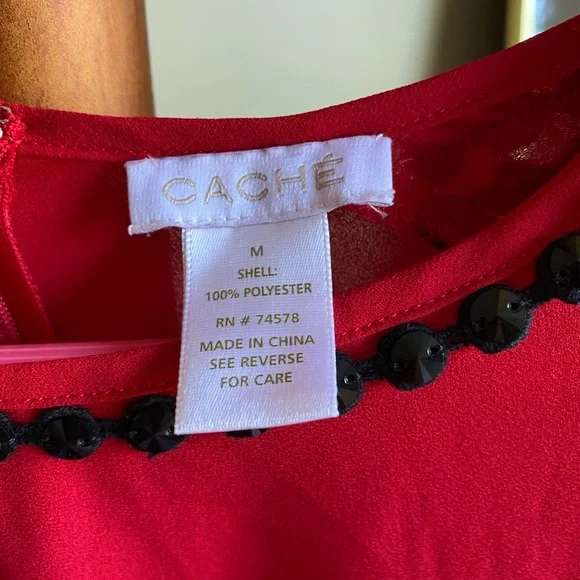 Cache Red Blouse M - Picture 4 of 7